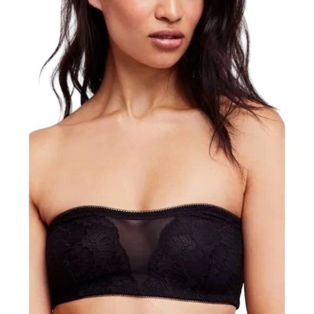 Free People Malinda Bandeau Lace Raspberry Color